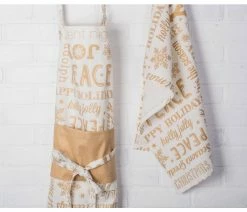 Cheap ✨ Design Imports Gold 🎄 Christmas Collage Chef Apron 😀 -Tabletop Sales Store f991bc1d0d9e6031 7038 w800 h800 b0 p0