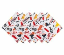 Best Pirce ๐ Design Imports DII Modern Polyester BBQ Fun Print Outdoor Napkin In Multi-Color (Set Of 6) ๐งจ