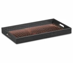 Flash Sale 🎉 Cheungs Faux Snakeskin Vinyl Tray, Brown 🔥
