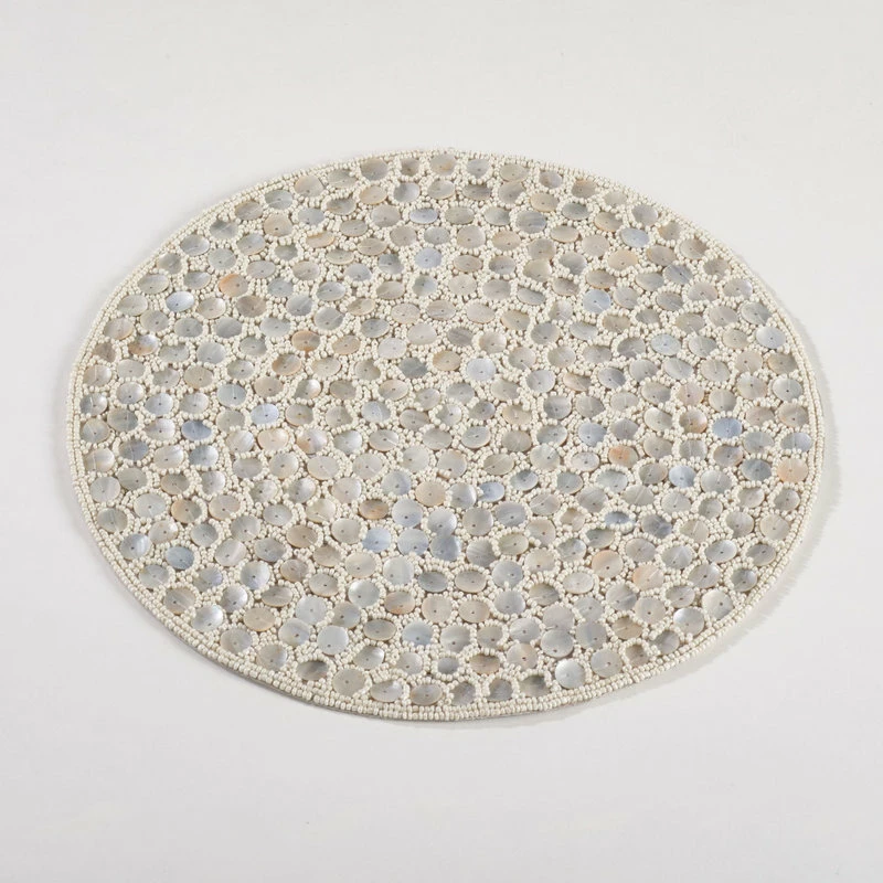 Best Pirce ⭐ Saro Lifestyle 👩 Mother Of Pearl Design Placemat (Set Of 4), 15" X 15", Ivory, Round 🤩 2 Best Pirce ⭐ Saro Lifestyle 👩 Mother Of Pearl Design Placemat (Set Of 4), 15" X 15", Ivory, Round 🤩 - Image 2