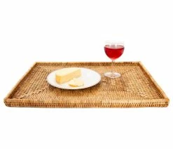 Brand new ✔️ Artifacts Trading Company Artifacts Rattan Rectangular Tray With Flat Rim, Honey Brown 😍 -Tabletop Sales Store fd61cc680d0cf37f 1005 w800 h800 b1 p0