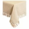 Outlet 👍 LINTEX LINENS INC Homespun Fringed 100% Cotton Tablecloth, Ecru, 60"x84" 😍