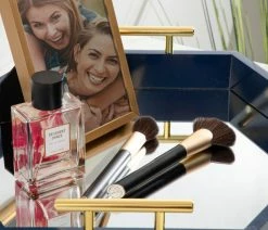 Coupon 😉 Uniek Lipton Hexagon Decorative Tray With Metal Handles, Navy Blue/Mirror 18x18 ❤️ -Tabletop Sales Store fe01d57601fc50de 6242 w800 h800 b0 p0