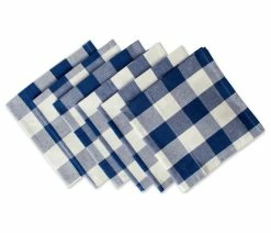 Best Sale 🥰 Design Imports DII Navy Buffalo Check Napkin, Set Of 6 🔥