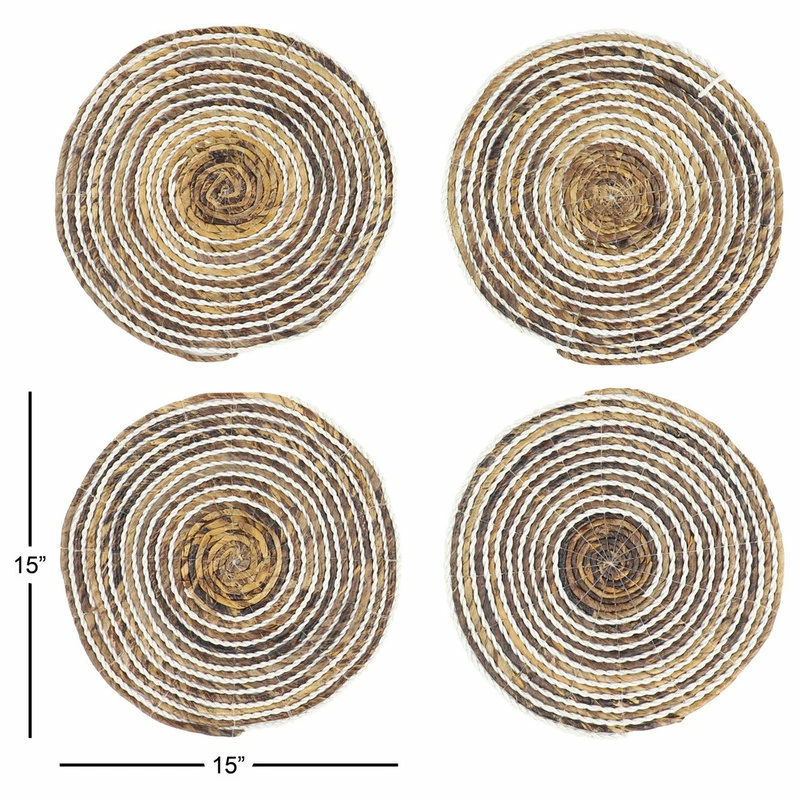 Best deal ๐ Brimfield & May Striped White And Natural Banana Leaf Wicker Round Placemats, Set Of 4 ๐ 4 Best deal ๐ Brimfield & May Striped White And Natural Banana Leaf Wicker Round Placemats, Set Of 4 ๐ - Image 4