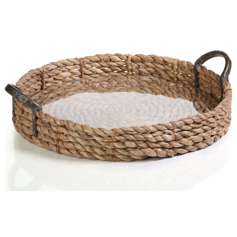 Best Pirce โ Zodax 20" Diameter Seagrass Serving Tray With Glass Insert ๐ 2 Best Pirce โ Zodax 20" Diameter Seagrass Serving Tray With Glass Insert ๐ - Image 2