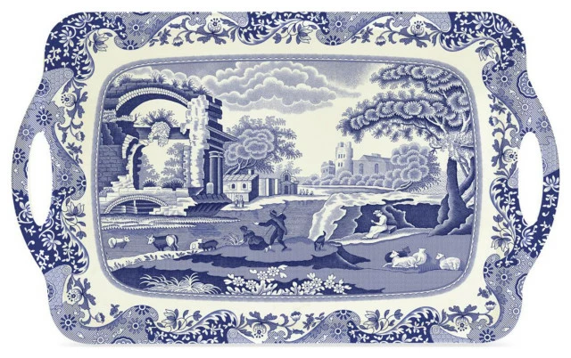 Cheap 𧨠Pimpernel Spode Blue Italian Large Melamine Handled Tray π 1 Cheap 𧨠Pimpernel Spode Blue Italian Large Melamine Handled Tray π