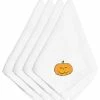 Discount ❤️ The-store 🧛 Halloween Jack O' Lantern Pumpkin Embroidered Napkins, Set Of 4 🎉