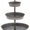 Flash Sale 💯 Benzara, Woodland Imprts, The Urban Port Three Tiered Metal Galvanized Tray With Small Gold Colored Studs 🥰