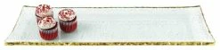 Buy 😍 HomeRoots 18" Mouth Blown Rectangular Edge Gold Leaf Serving Platter Or Tray 😀