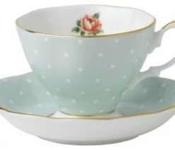 Best Pirce 🔔 Waterford Crystal Royal Albert Polka Rose Teacup And Saucer Set ✨