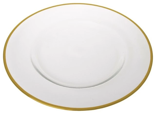 Promo 😉 Classic Touch Decor Classic Touch Clear Chargers With Gold Trim, Set Of 4 🔔 1 Promo 😉 Classic Touch Decor Classic Touch Clear Chargers With Gold Trim, Set Of 4 🔔