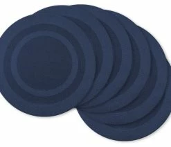 Best Pirce ❤️ Design Imports Nautical Blue Round Pvc Doubleframe Placemat Set/6 🎁