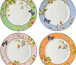 Buy 🔥 Belleek Ansley Cottage Garden Plate, Mixed, 4-Piece Set ⭐