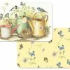 Promo 🥰 Conimar Corp Vinyl Plastic Placemats Reversible Birds Butterflies Set Of 4 😍