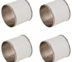 Wholesale 🧨 Bailey Street Home White/Silver 2 Inch Napkin Rings Set Of 4 Made Of Brass/Enamel In A 😉