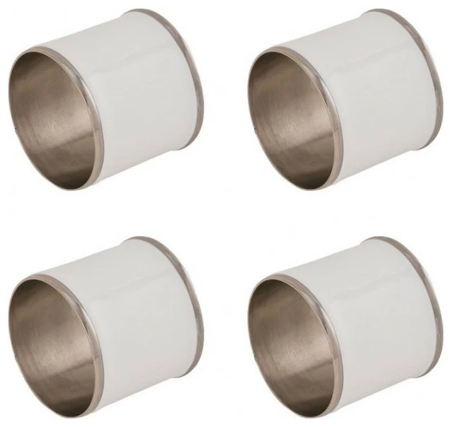 Wholesale ๐งจ Bailey Street Home White/Silver 2 Inch Napkin Rings Set Of 4 Made Of Brass/Enamel In A ๐ 1 Wholesale ๐งจ Bailey Street Home White/Silver 2 Inch Napkin Rings Set Of 4 Made Of Brass/Enamel In A ๐