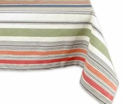 Best deal 😍 Design Imports Warm Stripe Tablecloth 60"x104", Seats 8-10 👏