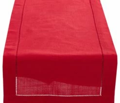 Best Pirce 👍 Fennco Styles Rochester Collection With Hemstitched Border Table Runner, 16"x 120" ❤️
