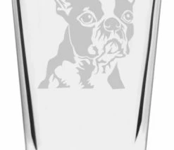 Buy ⌛ Etched Laser Art Boston Terrier 🐕 Dog Themed Etched All Purpose 16oz. Libbey Pint Glass 🌟