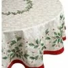 New 😍 Bardwil Lenox Holiday Ivory 70" Round Tablecloth 🛒