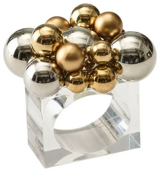Coupon 🛒 Kim Seybert Bauble Napkin Ring, Gold/Silver 😍 1 Coupon 🛒 Kim Seybert Bauble Napkin Ring, Gold/Silver 😍