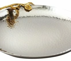Buy 😍 Leeber Ltd Elegance Golden Vine 🔨 Hammered Round Tray 🥰