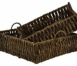 New 🧨 Plutus Brands Plutus 2 Piece Modern Tray Set In Brown ❤️