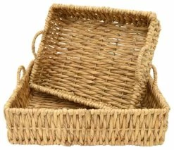 Buy 👍 Plutus Brands Plutus 2 Piece Modern Tray Set In Brown 👍