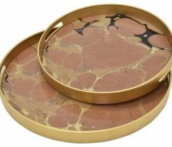 Flash Sale 🌟 Plutus Brands Plutus 2 Piece Modern Glass Tray Set In Brown ✔️