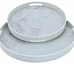 Top 10 ⌛ Plutus Brands Plutus 2 Piece Modern Glass Tray Set In White 🔥