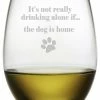 Discount ❤️ Susquehanna Glass Company "if The 🐶 Dog Is Home" Stemless Wine Glasses, Set Of 4 😍