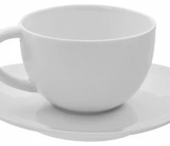 Promo 🔥 10 Strawberry Street Royal Oval White Oversized Cup And Saucer, Set Of 6 🛒