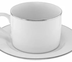 Hot Sale 😉 10 Strawberry Street Can Cup And Saucer, Set Of 6, Silver ❤️