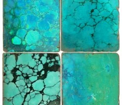 Best deal 😉 Studio Art & Stone Tumbled Marble Coasters, Set Of 4, Turquoise 🧨
