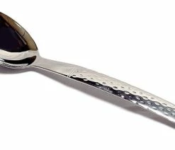 Outlet 🛒 Nature Home Decor Elegant Stainless Steel Serving Spoon With 🔨 Hammered Design Handles 👍