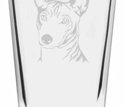 Best deal ⭐ Etched Laser Art Basenji 🐕 Dog Themed Etched All Purpose 16oz. Libbey Pint Glass 🔔
