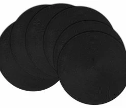 Cheapest 🤩 Design Imports DII Black Round Polypropylene Woven Placemat, Set Of 6 🧨