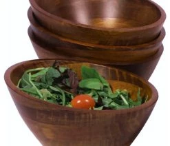 Best Pirce 💯 Woodard & Charles 4-Piece Individual Angle Wood Salad Bowl Set 🔥