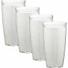 Flash Sale ✔️ Kraftware Corp. Fishnet Doublewall Drinkware Glasses, White, 22 Oz., Set Of 4 👏