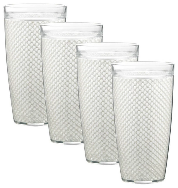 Flash Sale โ๏ธ Kraftware Corp. Fishnet Doublewall Drinkware Glasses, White, 22 Oz., Set Of 4 ๐ 1 Flash Sale โ๏ธ Kraftware Corp. Fishnet Doublewall Drinkware Glasses, White, 22 Oz., Set Of 4 ๐