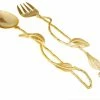 Outlet 🎉 Classic Touch Decor Classic Touch Gold Salad Servers With Leaf Design, Set Of Two - 13.75"L 🥰