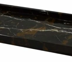 Best deal 🌟 Marble Crafter Myrtus Collection Black And Gold Marble Large Amenity Tray, Black And Brown 🔥
