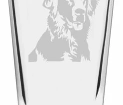 Deals 🎉 Etched Laser Art Flat-Coated Retriever 🐕 Dog Themed Etched All Purpose 16oz. Libbey Pint Glass 🔔