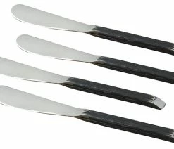 Deals 💯 Elegance Gibraltar Pate Knives Set, Tone Black Matte And Stainless Steel, Set Of 4 👍