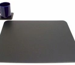 Budget ✔️ Bey Berk Black Leather 14"x17" Conference Table Pad With Coaster 😍