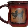 Flash Sale 👍 Alan Yarmark Double Running Horse 14 Oz. Mug, Real Red Glaze 🎉