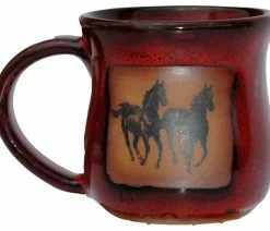 Flash Sale 👍 Alan Yarmark Double Running Horse 14 Oz. Mug, Real Red Glaze 🎉