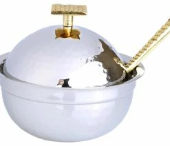 Coupon 🧨 Classic Touch Decor Classic Touch Stainless Steel Honey Dish With Mosaic Handle ⭐