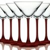 Discount ⭐ Arc International Martini 10 Oz Accent Stem Wine Glasses - Set Of 6, Bottom Red 🥰